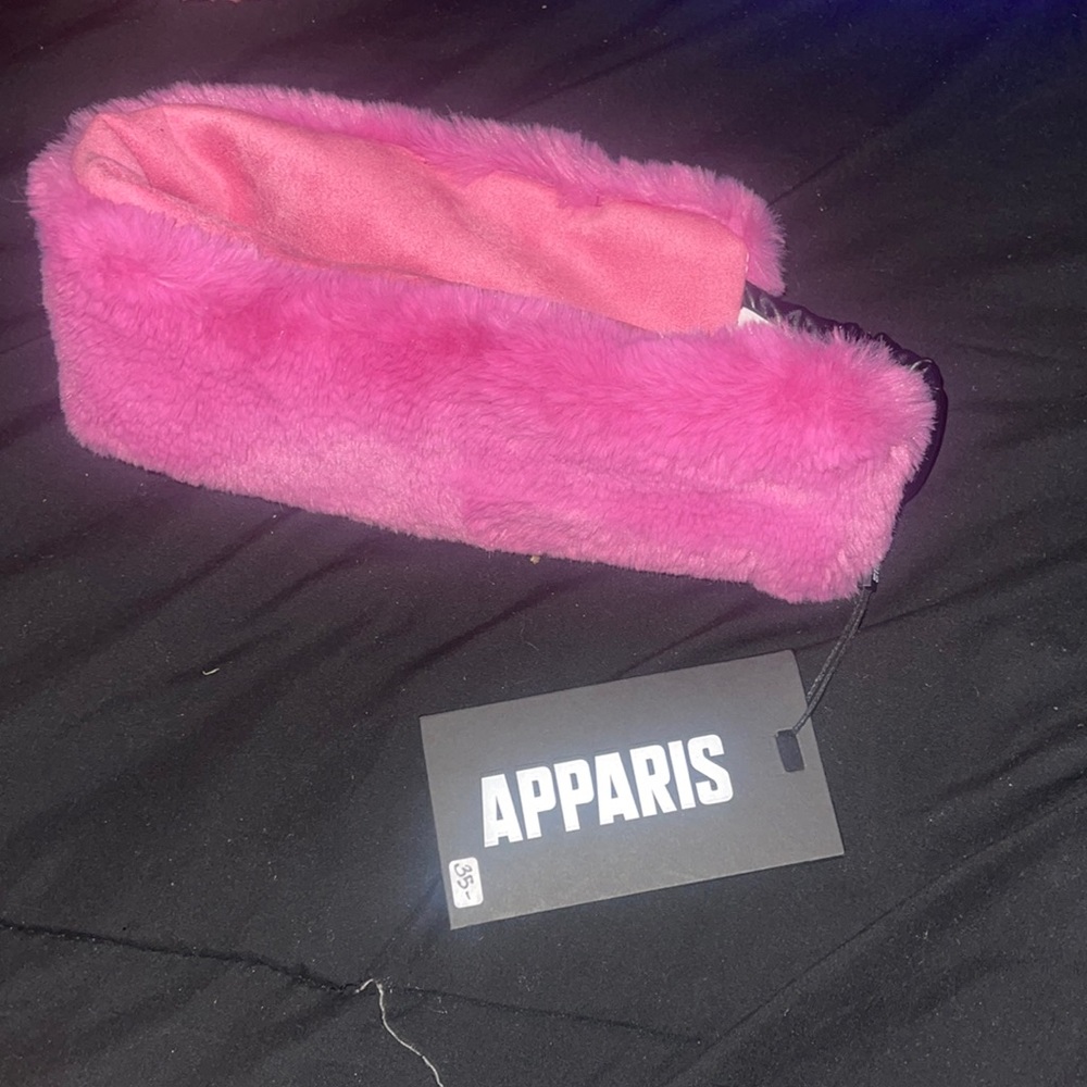 bright pink faux fur headband